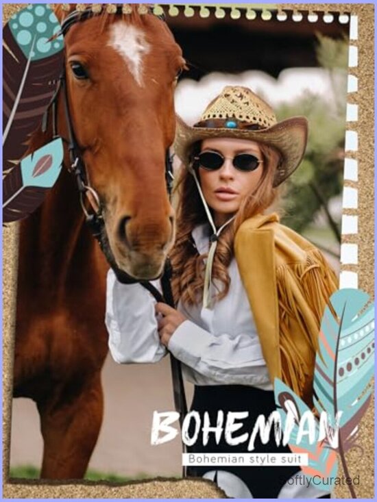 Straw Cowgirl Hat Set with 6 Interchangeable Bands main image 7